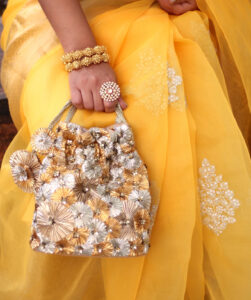 Sipping Thoughts Potli Bags - Trio Gota Fan Bucket by adora 3