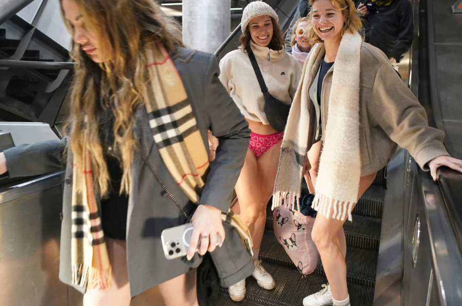 London No Trousers Tube Ride - sipping thoughts